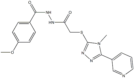 N'-(4-methoxybenzoyl)-2-{[4-methyl-5-(3-pyridinyl)-4H-1,2,4-triazol-3-yl]sulfanyl}acetohydrazide Struktur