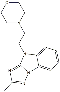 2-methyl-4-[2-(4-morpholinyl)ethyl]-4H-[1,2,4]triazolo[1,5-a]benzimidazole Struktur