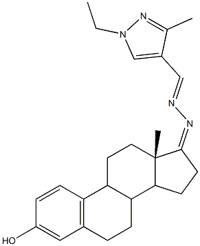 1-ethyl-3-methyl-1H-pyrazole-4-carbaldehyde [3-hydroxyestra-1,3,5(10)-trien-17-ylidene]hydrazone Struktur