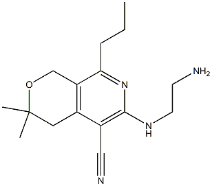 6-[(2-aminoethyl)amino]-3,3-dimethyl-8-propyl-3,4-dihydro-1H-pyrano[3,4-c]pyridine-5-carbonitrile Struktur