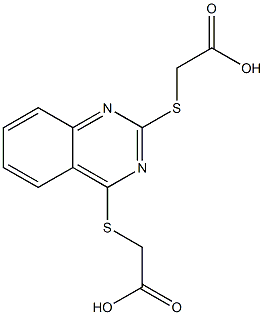 ({2-[(carboxymethyl)sulfanyl]-4-quinazolinyl}sulfanyl)acetic acid Struktur