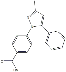 N-methyl-4-(3-methyl-5-phenyl-1H-pyrazol-1-yl)benzamide Struktur