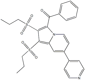 [1,2-bis(propylsulfonyl)-7-(4-pyridinyl)-3-indolizinyl](phenyl)methanone Struktur