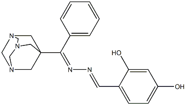 2,4-dihydroxybenzaldehyde [phenyl(1,3,5-triazatricyclo[3.3.1.1~3,7~]dec-7-yl)methylene]hydrazone Struktur