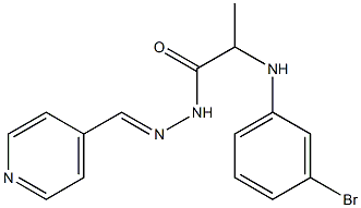 2-(3-bromoanilino)-N'-(4-pyridinylmethylene)propanohydrazide Struktur