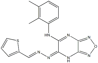 2-thiophenecarbaldehyde (6-(2,3-dimethylanilino)[1,2,5]oxadiazolo[3,4-b]pyrazin-5(4H)-ylidene)hydrazone Struktur