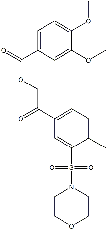 2-[4-methyl-3-(morpholin-4-ylsulfonyl)phenyl]-2-oxoethyl 3,4-dimethoxybenzoate Struktur