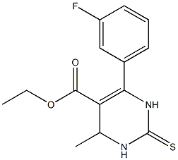 ethyl 6-(3-fluorophenyl)-4-methyl-2-thioxo-1,2,3,4-tetrahydro-5-pyrimidinecarboxylate Struktur