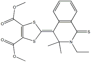 dimethyl 2-(2-ethyl-3,3-dimethyl-1-thioxo-2,3-dihydro-4(1H)-isoquinolinylidene)-1,3-dithiole-4,5-dicarboxylate Struktur