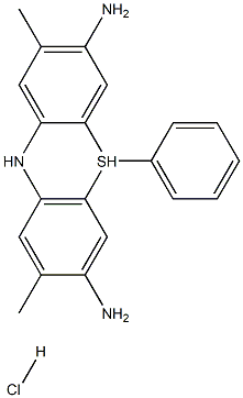 3,7-Diamino-2,8-dimethyl-5-phenylphenothiazine hydrochloride Struktur