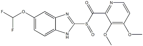 5-(Difluoromethoxy)-2-[[(3,4-dimethoxy-2-pyridinyl) methyl]sulfinyl]-1H-benzimidazole 1'-oxide. Struktur