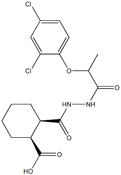 (1S,2R)-2-({2-[2-(2,4-dichlorophenoxy)propanoyl]hydrazino}carbonyl)cyclohexanecarboxylic acid Struktur