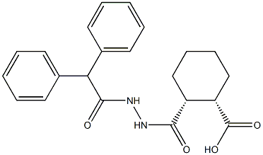 (1S,2R)-2-{[2-(2,2-diphenylacetyl)hydrazino]carbonyl}cyclohexanecarboxylic acid Struktur