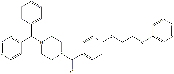 (4-benzhydryl-1-piperazinyl)[4-(2-phenoxyethoxy)phenyl]methanone Struktur