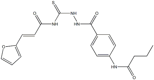 (E)-N-({2-[4-(butyrylamino)benzoyl]hydrazino}carbothioyl)-3-(2-furyl)-2-propenamide Struktur