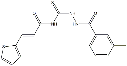 (E)-N-{[2-(3-methylbenzoyl)hydrazino]carbothioyl}-3-(2-thienyl)-2-propenamide Struktur