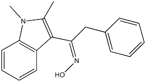 1-(1,2-dimethyl-1H-indol-3-yl)-2-phenyl-1-ethanone oxime Struktur