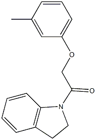 1-(2,3-dihydro-1H-indol-1-yl)-2-(3-methylphenoxy)-1-ethanone Struktur