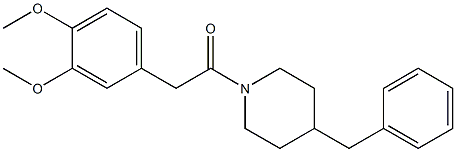 1-(4-benzyl-1-piperidinyl)-2-(3,4-dimethoxyphenyl)-1-ethanone Struktur