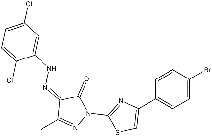 1-[4-(4-bromophenyl)-1,3-thiazol-2-yl]-3-methyl-1H-pyrazole-4,5-dione 4-[N-(2,5-dichlorophenyl)hydrazone] Struktur