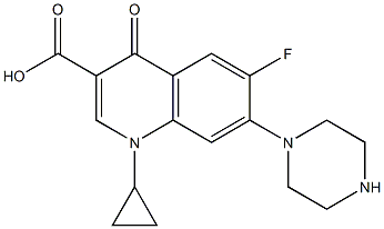 1-cyclopropyl-6-fluoro-4-oxo-7-(1-piperazinyl)-1,4-dihydro-3-quinolinecarboxylic acid Struktur