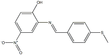 2-({(E)-[4-(methylsulfanyl)phenyl]methylidene}amino)-4-nitrophenol Struktur