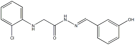 2-(2-chloroanilino)-N'-[(E)-(3-hydroxyphenyl)methylidene]acetohydrazide Struktur