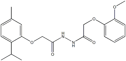 2-(2-isopropyl-5-methylphenoxy)-N'-[2-(2-methoxyphenoxy)acetyl]acetohydrazide Struktur