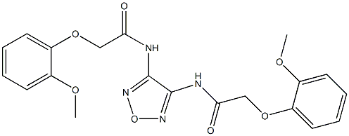 2-(2-methoxyphenoxy)-N-(4-{[2-(2-methoxyphenoxy)acetyl]amino}-1,2,5-oxadiazol-3-yl)acetamide Struktur