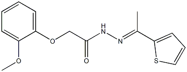 2-(2-methoxyphenoxy)-N'-[(E)-1-(2-thienyl)ethylidene]acetohydrazide Struktur