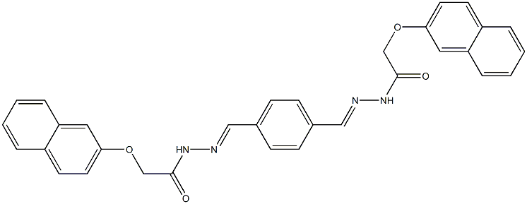 2-(2-naphthyloxy)-N'-{(E)-[4-({(E)-2-[2-(2-naphthyloxy)acetyl]hydrazono}methyl)phenyl]methylidene}acetohydrazide Struktur