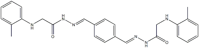 2-(2-toluidino)-N'-{(E)-[4-({(E)-2-[2-(2-toluidino)acetyl]hydrazono}methyl)phenyl]methylidene}acetohydrazide Struktur