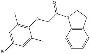 2-(4-bromo-2,6-dimethylphenoxy)-1-(2,3-dihydro-1H-indol-1-yl)-1-ethanone Struktur