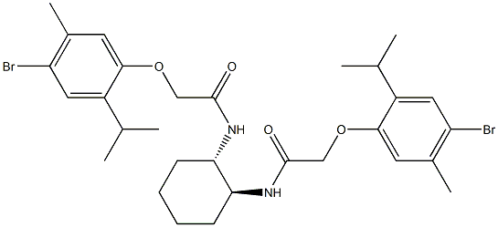 2-(4-bromo-2-isopropyl-5-methylphenoxy)-N-((1S,2S)-2-{[2-(4-bromo-2-isopropyl-5-methylphenoxy)acetyl]amino}cyclohexyl)acetamide Struktur