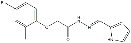 2-(4-bromo-2-methylphenoxy)-N'-[(E)-1H-pyrrol-2-ylmethylidene]acetohydrazide Struktur