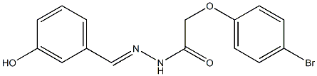 2-(4-bromophenoxy)-N'-[(E)-(3-hydroxyphenyl)methylidene]acetohydrazide Struktur