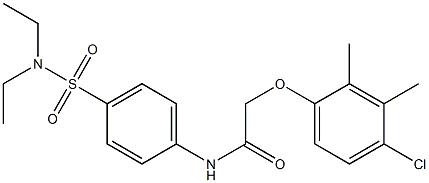 2-(4-chloro-2,3-dimethylphenoxy)-N-{4-[(diethylamino)sulfonyl]phenyl}acetamide Struktur