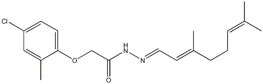 2-(4-chloro-2-methylphenoxy)-N'-[(E,2E)-3,7-dimethyl-2,6-octadienylidene]acetohydrazide Struktur