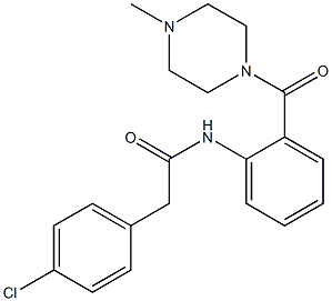 2-(4-chlorophenyl)-N-{2-[(4-methyl-1-piperazinyl)carbonyl]phenyl}acetamide Struktur