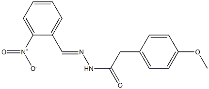 2-(4-methoxyphenyl)-N'-[(E)-(2-nitrophenyl)methylidene]acetohydrazide Struktur