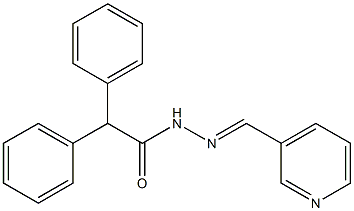 2,2-diphenyl-N'-[(E)-3-pyridinylmethylidene]acetohydrazide Struktur