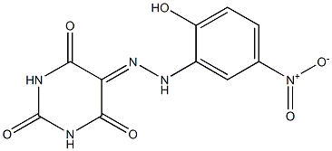 2,4,5,6(1H,3H)-pyrimidinetetrone 5-[N-(2-hydroxy-5-nitrophenyl)hydrazone] Struktur