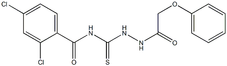 2,4-dichloro-N-{[2-(2-phenoxyacetyl)hydrazino]carbothioyl}benzamide Struktur