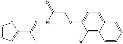 2-[(1-bromo-2-naphthyl)oxy]-N'-[(E)-1-(2-furyl)ethylidene]acetohydrazide Struktur