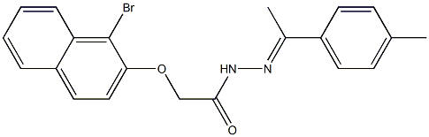 2-[(1-bromo-2-naphthyl)oxy]-N'-[(E)-1-(4-methylphenyl)ethylidene]acetohydrazide Struktur