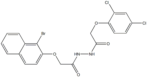 2-[(1-bromo-2-naphthyl)oxy]-N'-[2-(2,4-dichlorophenoxy)acetyl]acetohydrazide Struktur