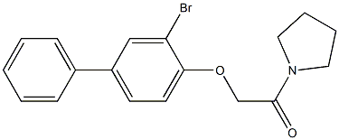 2-[(3-bromo[1,1'-biphenyl]-4-yl)oxy]-1-(1-pyrrolidinyl)-1-ethanone Struktur