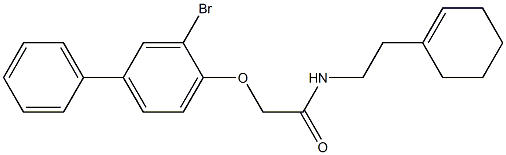 2-[(3-bromo[1,1'-biphenyl]-4-yl)oxy]-N-[2-(1-cyclohexen-1-yl)ethyl]acetamide Struktur