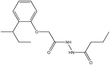 2-[2-(sec-butyl)phenoxy]-N'-butyrylacetohydrazide Struktur