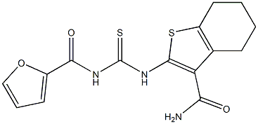 2-{[(2-furoylamino)carbothioyl]amino}-4,5,6,7-tetrahydro-1-benzothiophene-3-carboxamide Struktur